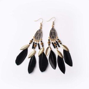 Tribal Feather Dangle Earrings